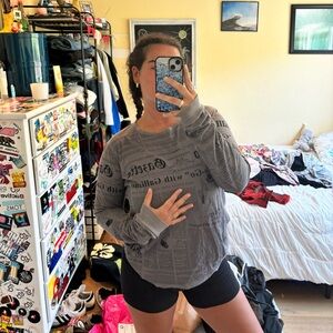 John Galliano newspaper print long sleeve